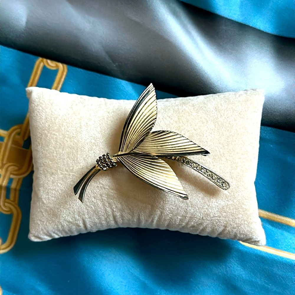 Bond-Boyd Sterling Silver And Gold Plate With Rhinestone Brooch